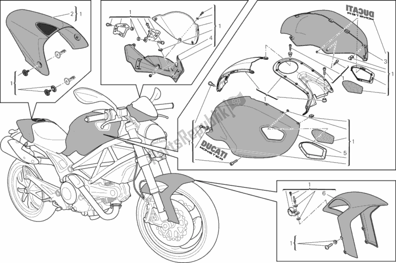 Wszystkie części do Zestaw Artystyczny Ducati Monster 796 ABS USA 2013